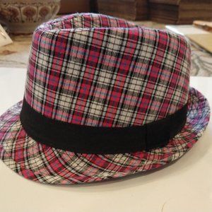 **New** Pink Gingham Petite Womens Fedora (From Pa